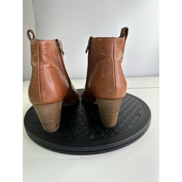 Madewell Brown Leather Zip Ankle Boots Women Size 6 Style 03822 - Picture 4 of 10